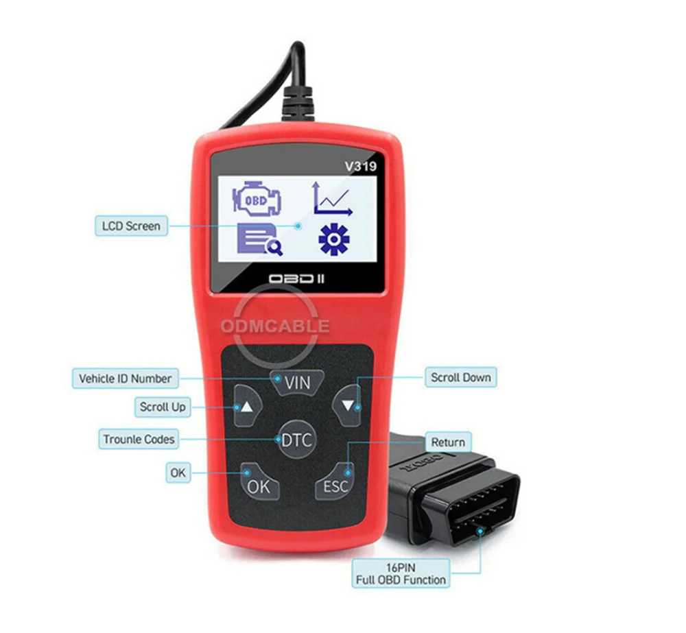 

V319 OBD2 Code Reader Scan Tool OBDII/EOBD V319 Code Readers OBD 2 OBD2 Car Diagnostic Auto Tool obd2 Scanner VS ELM 327 V1.5