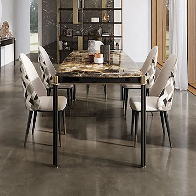 Light luxury marble dining table and chair combination high-end designer imported Lamina bright rock slab rectangular
Light luxury marble dining table and chair combination high-end designer imported Lamina bright rock slab rectangular