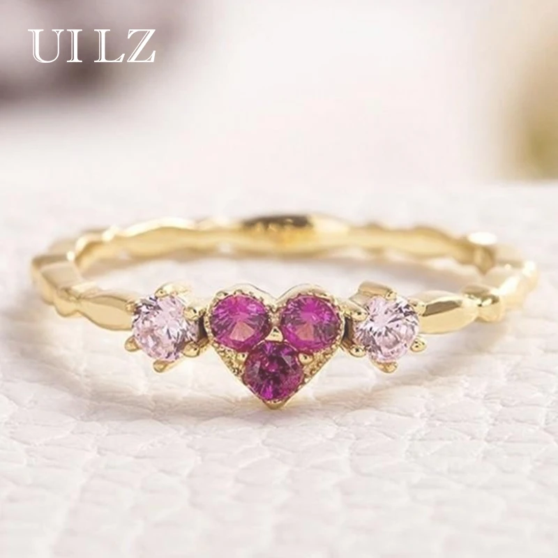 Uilz Simple Gold Color Heart Shaped Love Engagement Female Rings Thin Romantic Crystal CZ Finger Rings for Girl New Wholesale
Uilz Simple Gold Color Heart Shaped Love Engagement Female Rings Thin Romantic Crystal CZ Finger Rings for Girl New Wholesale