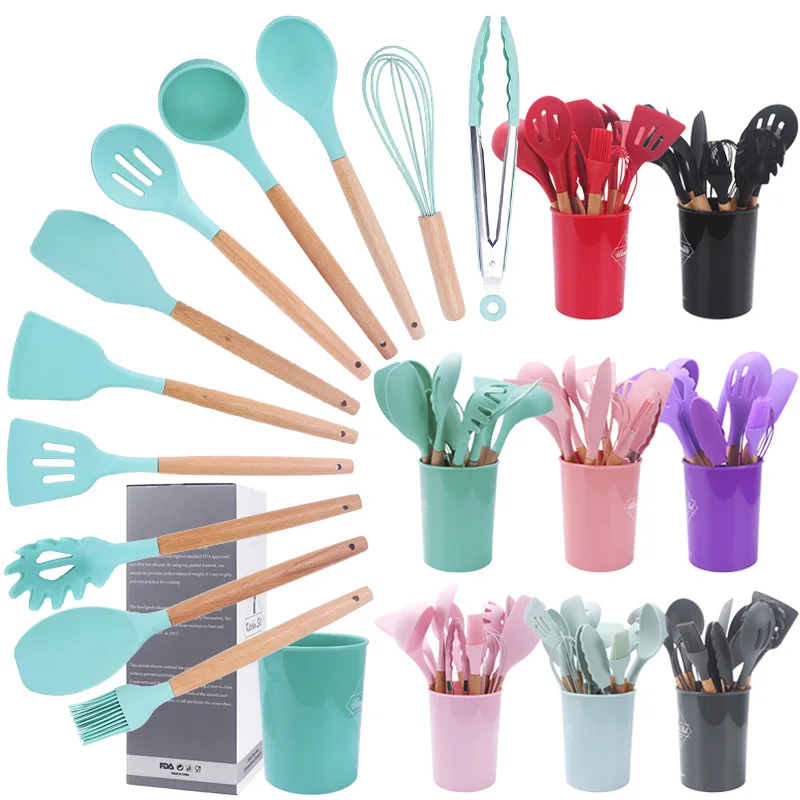 12pcs Silicone Non-stick Cooking Utensils Set Tool Kitchenware Spatula Ladle Shovel egg greak Spoon Soup Heat-Resistant holder
12pcs Silicone Non-stick Cooking Utensils Set Tool Kitchenware Spatula Ladle Shovel egg greak Spoon Soup Heat-Resistant holder