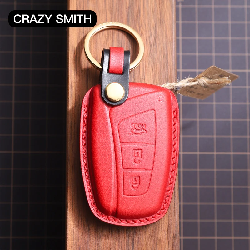 Crazy Smith Handmade Car Key Leather Cover for Hyundai New Santa Fe/IX45 Vegetable Tanned Leather High Quality Craftsmanship Red
Crazy Smith Handmade Car Key Leather Cover for Hyundai New Santa Fe/IX45 Vegetable Tanned Leather High Quality Craftsmanship Red