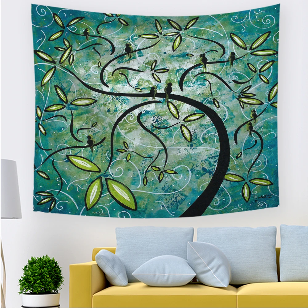 

Fantasy Plant Magical Forest Wall Tapestry Fairy Tales Tapestry Life Tree Stream Fairy Wall Art Hanging For Bedroom Living Room
