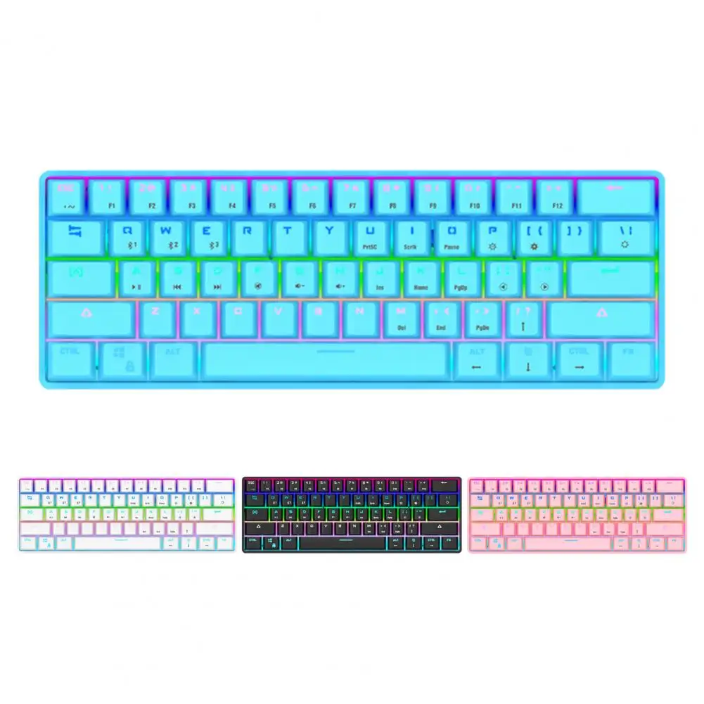 61-Key Dual-Mode RGB Lighting Bluetooth Charging Keyclick Wired Mechanical Keyboard for PC Computer Accessories
61-Key Dual-Mode RGB Lighting Bluetooth Charging Keyclick Wired Mechanical Keyboard for PC Computer Accessories