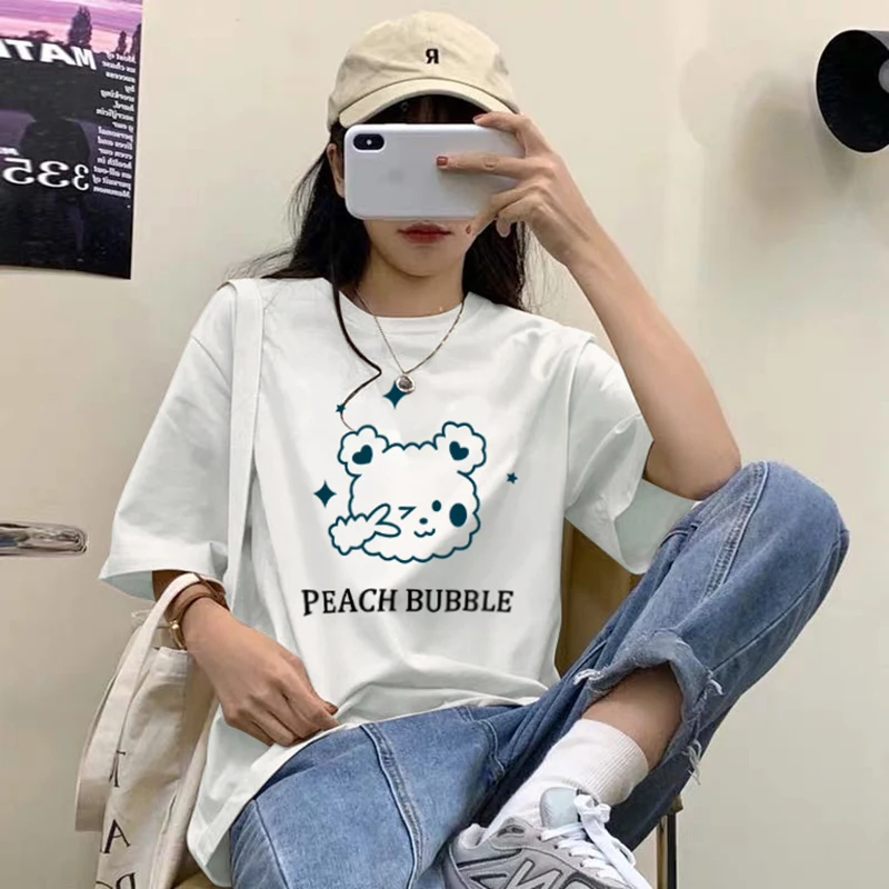 Women T-shirt Round Collar Summer Cartoon 2021 New Half Loose Sleeve Print Casual Simple Wild T-Shirt
Women T-shirt Round Collar Summer Cartoon 2021 New Half Loose Sleeve Print Casual Simple Wild T-Shirt