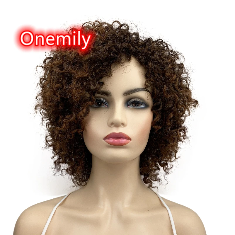 Onemily Short Kinky Curly Heat Resistant Synthetic Hair Wigs for Women Girls with Bangs Party Evening Out Fun
Onemily Short Kinky Curly Heat Resistant Synthetic Hair Wigs for Women Girls with Bangs Party Evening Out Fun