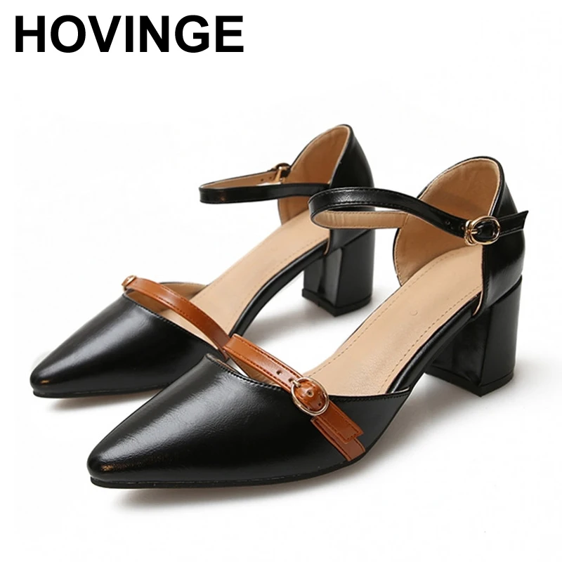 HOVINGE Summer Women Sandals Pointed Toe Ankle Strap Sandals Split Leather Med High Sandals Woman Office Work Ladies Shoes 
HOVINGE Summer Women Sandals Pointed Toe Ankle Strap Sandals Split Leather Med High Sandals Woman Office Work Ladies Shoes