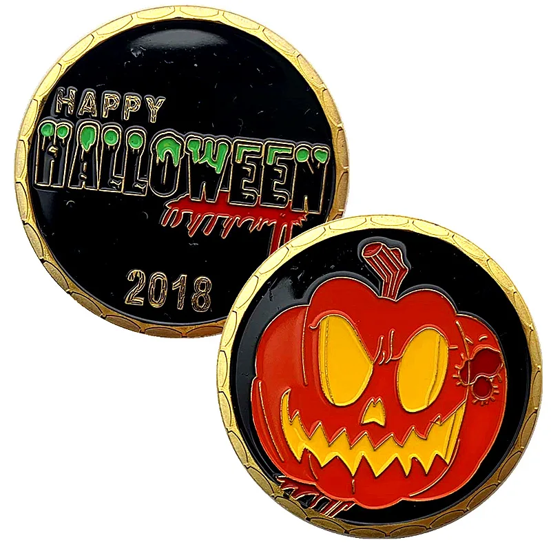 Happy Halloween Pumpkin Head Collectible Gold Plated Colorful Printed Souvenir Coin Collection Gift Commemorative Coin
Happy Halloween Pumpkin Head Collectible Gold Plated Colorful Printed Souvenir Coin Collection Gift Commemorative Coin