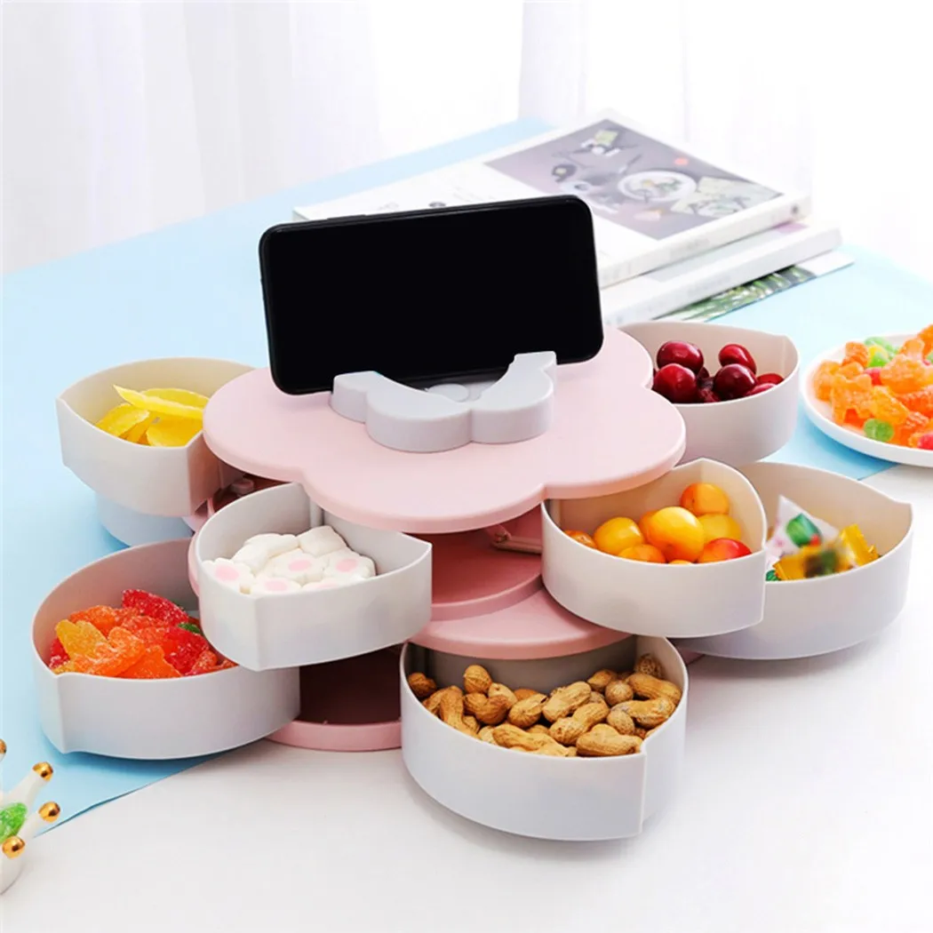 Petal-Shape Rotating Candy Box Snack Candy Fruit Plate Food Storage Organizer Snack Box Rotation Dried Fruit Plate Storage Case
Petal-Shape Rotating Candy Box Snack Candy Fruit Plate Food Storage Organizer Snack Box Rotation Dried Fruit Plate Storage Case