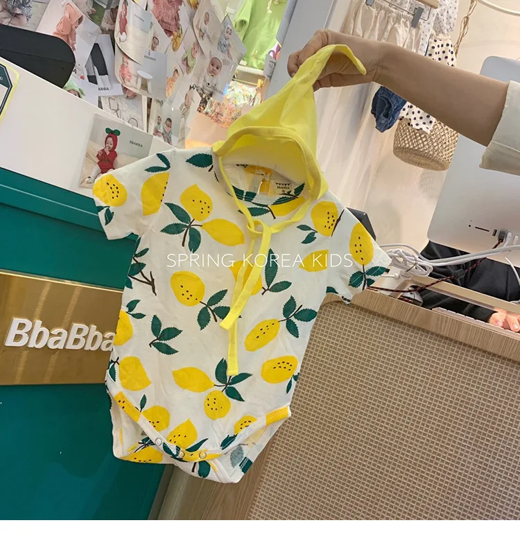Summer Thin Baby Clothes Cartoon Baby Boys Bodysuits Cute Lemon Print Infant Girls Jumpsuit With Hat Baby Girl Clothes
Summer Thin Baby Clothes Cartoon Baby Boys Bodysuits Cute Lemon Print Infant Girls Jumpsuit With Hat Baby Girl Clothes