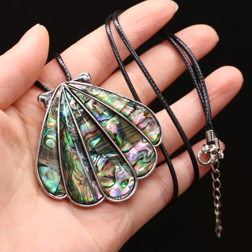 New Natural Abalone Shell Pendant Necklace Multiple Shape for Women Jewelry Gift Length 55+5cm | Украшения и аксессуары