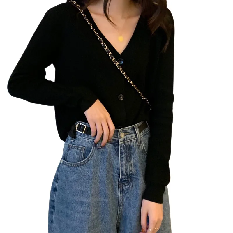 Women's Solid V-Neck Cardigan Spring Autumn Fashion Casual Wild Long Sleeve Button Up Knitted Cardigan Tops
Women's Solid V-Neck Cardigan Spring Autumn Fashion Casual Wild Long Sleeve Button Up Knitted Cardigan Tops