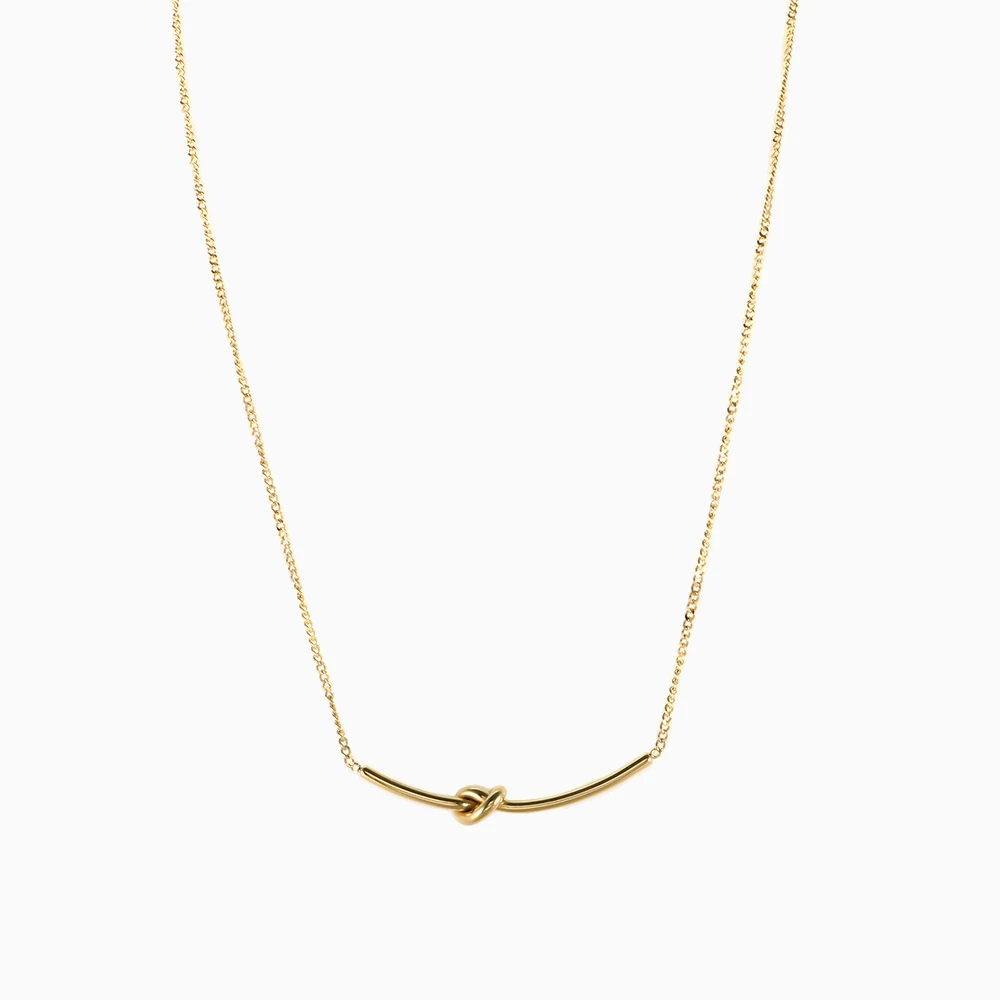 JINHUI New Fashion Knotted Pendant Necklace Gold Plated Twisted Chain Necklace For Women Girl Stainless Steel Jewelry
JINHUI New Fashion Knotted Pendant Necklace Gold Plated Twisted Chain Necklace For Women Girl Stainless Steel Jewelry