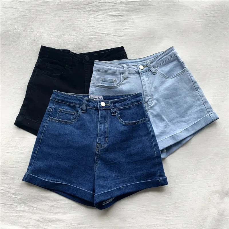 Retro Chic High Waist Curled Denim Shorts Female New Straight Hot Summer jeans for women
Retro Chic High Waist Curled Denim Shorts Female New Straight Hot Summer jeans for women