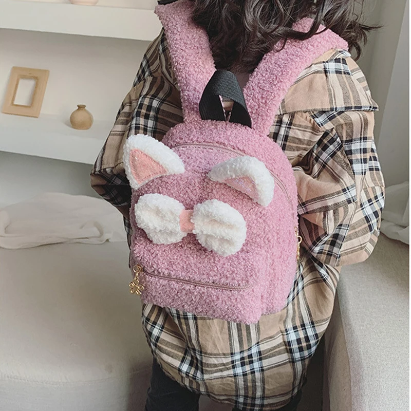 Cute Plush Bowknot Girl Backpack Fashion Popular Winter Kids School Bag Portable Travel Children Accessory Storage Pouch
Cute Plush Bowknot Girl Backpack Fashion Popular Winter Kids School Bag Portable Travel Children Accessory Storage Pouch