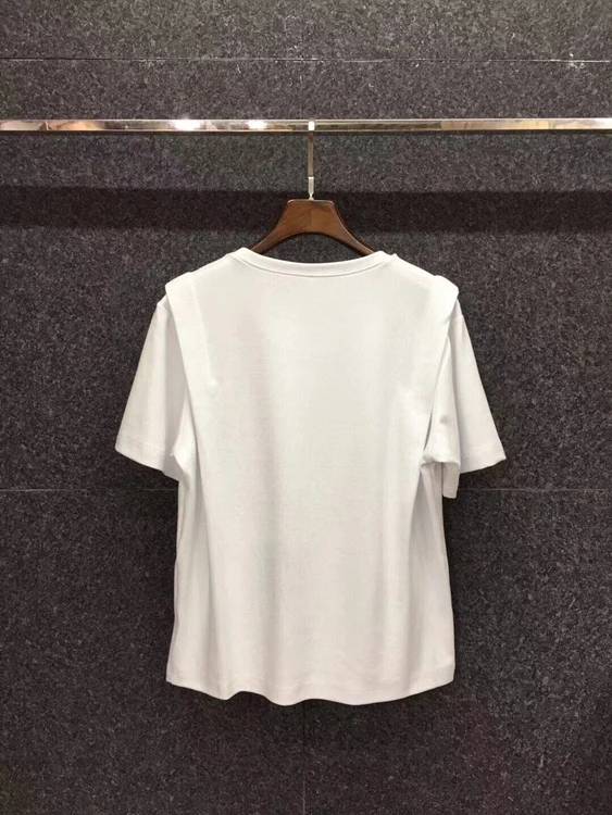 2021 spring and summer new neckline drill decoration short sleeve versatile solid T-shirt 316
2021 spring and summer new neckline drill decoration short sleeve versatile solid T-shirt 316
