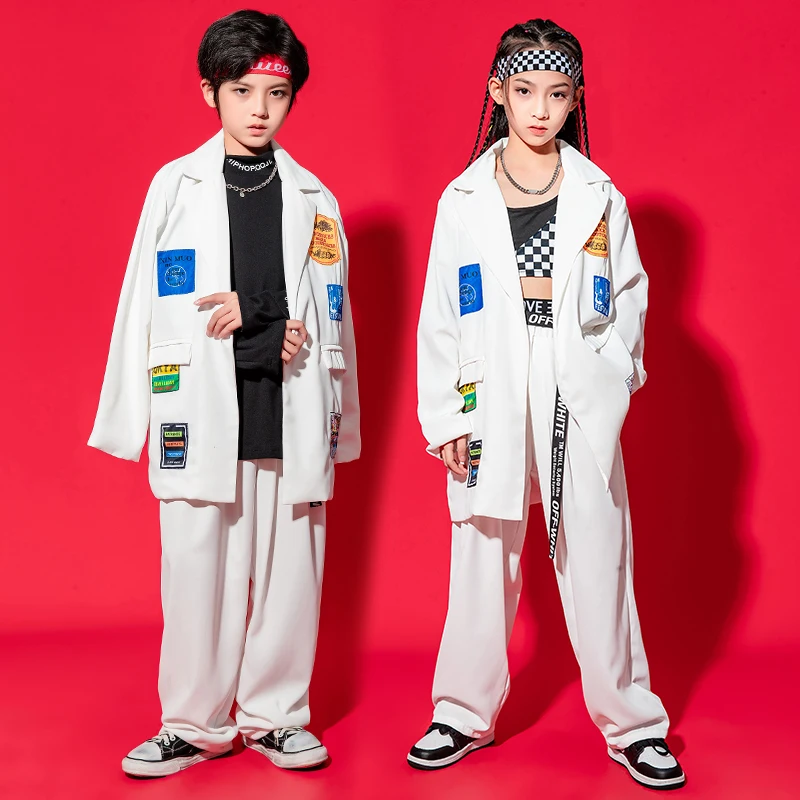 Kids Show Kpop Hip Hop Clothing White Blazer Coat Tank Crop Tops Streetwear Casual Pants For Girl Boy Jazz Dance Costume Clothes
Kids Show Kpop Hip Hop Clothing White Blazer Coat Tank Crop Tops Streetwear Casual Pants For Girl Boy Jazz Dance Costume Clothes
