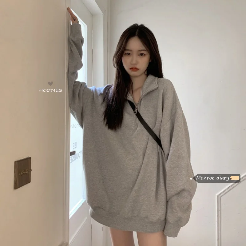 Grey sweater women's autumn and winter 2021 lazy style Polo loose medium and long garment damp coat Rac
Grey sweater women's autumn and winter 2021 lazy style Polo loose medium and long garment damp coat Rac