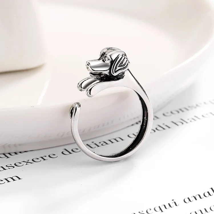 SODROV Vintage Animal Dog Head Ring Silver Thai Silver Black Color Ring Resizable Rings
SODROV Vintage Animal Dog Head Ring Silver Thai Silver Black Color Ring Resizable Rings