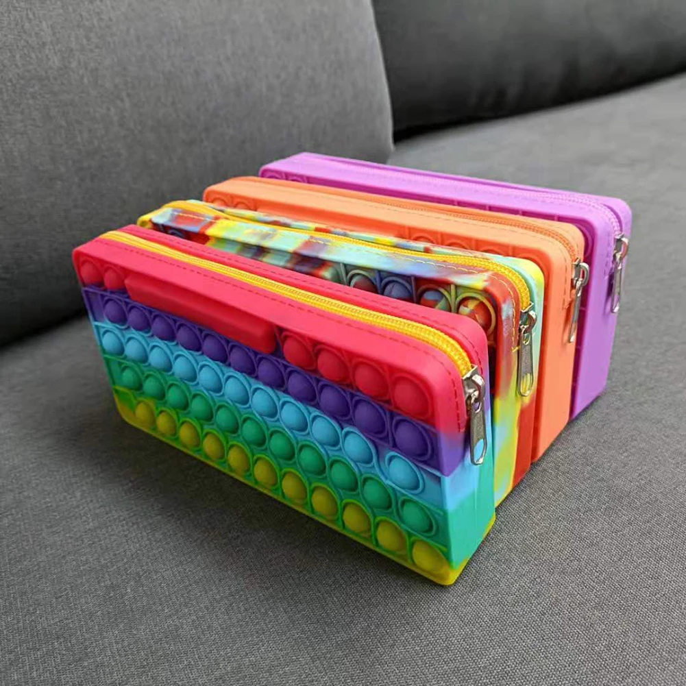 Silicone Push Bubbles Stationary Bag Simple Dimple Pencil Case Fidget Toys Adults Children Sensory Decompression Toys
Silicone Push Bubbles Stationary Bag Simple Dimple Pencil Case Fidget Toys Adults Children Sensory Decompression Toys