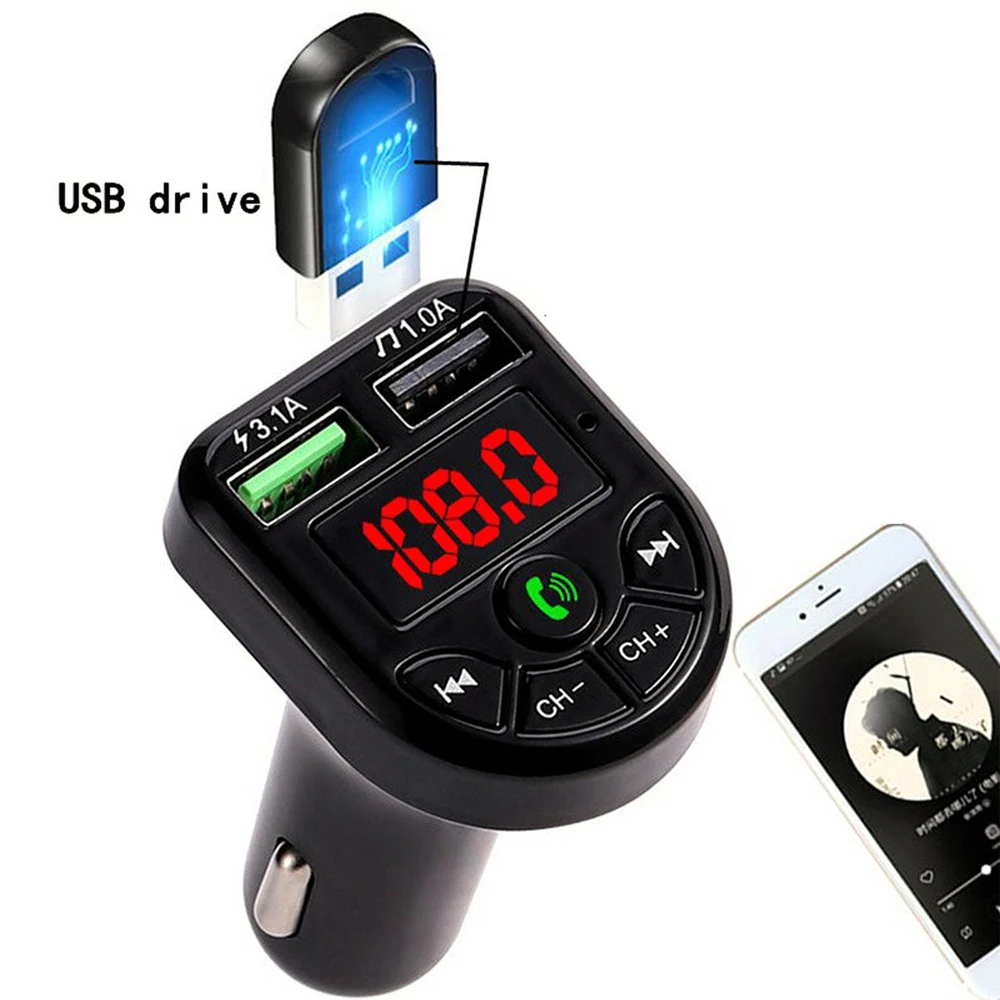 Car BT5.0 Mp3 Music Audio Player FM Transmitter Support U Disk Handsfree Automobile Kit Vehicle Dual USB Smart Phone Charger
Car BT5.0 Mp3 Music Audio Player FM Transmitter Support U Disk Handsfree Automobile Kit Vehicle Dual USB Smart Phone Charger