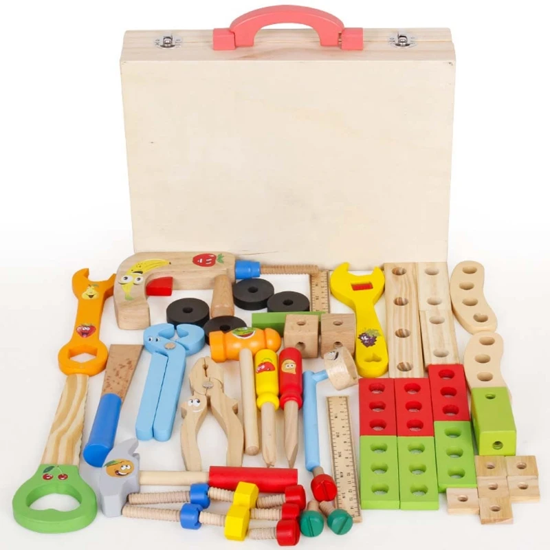 Children Wooden Toolbox Kit Simulation DIY Repair Tool Set Boys Play House Toy GXMB
Children Wooden Toolbox Kit Simulation DIY Repair Tool Set Boys Play House Toy GXMB