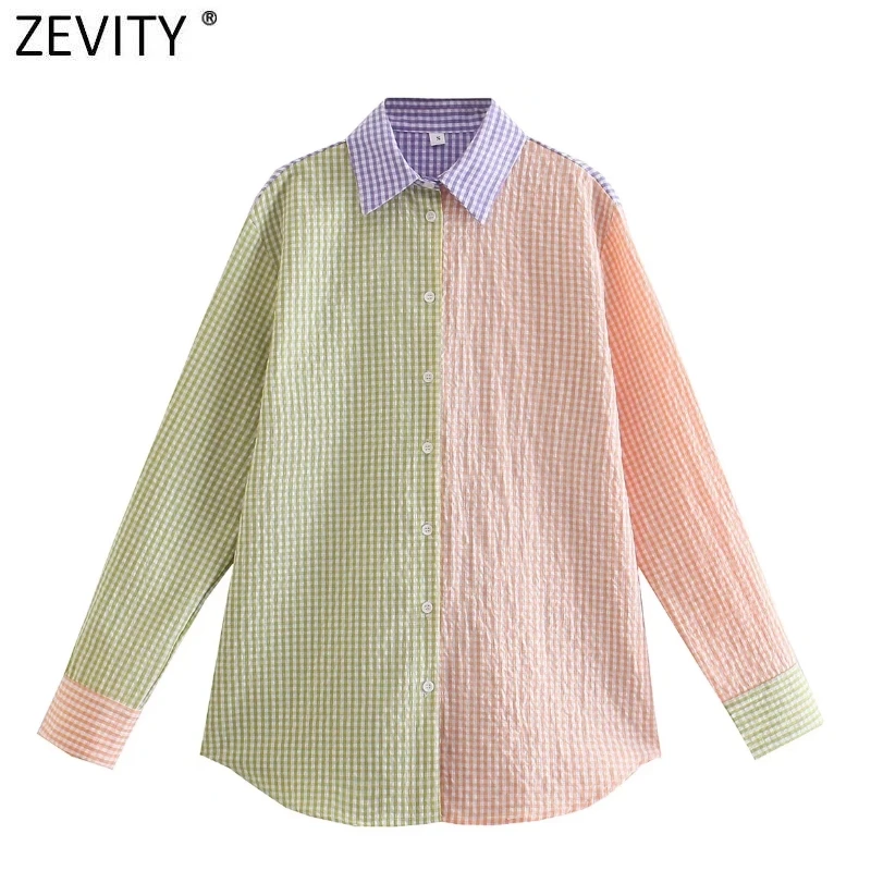 Zevity Women Fashion Color Matching Plaid Print Casual Blouse Office Ladies Long Sleeve Business Shirts Chic Blusas Tops LS9946
Zevity Women Fashion Color Matching Plaid Print Casual Blouse Office Ladies Long Sleeve Business Shirts Chic Blusas Tops LS9946