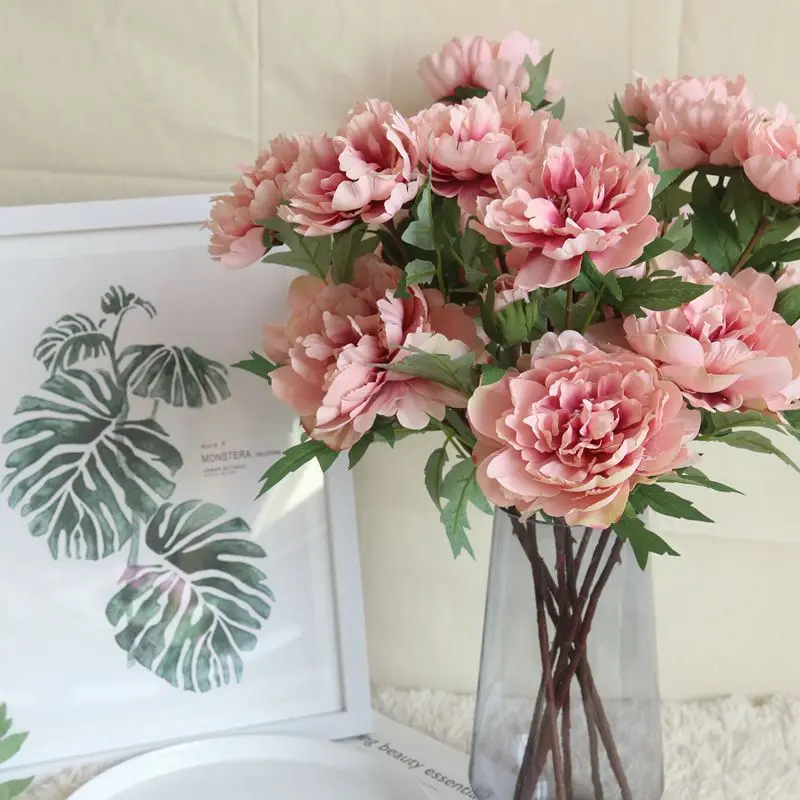 Pink Silk Peony Artificial Flowers Bouquet Cheap Fake Flowers for Home Wedding Decoration Indoor Garden farmhouse decor
Pink Silk Peony Artificial Flowers Bouquet Cheap Fake Flowers for Home Wedding Decoration Indoor Garden farmhouse decor