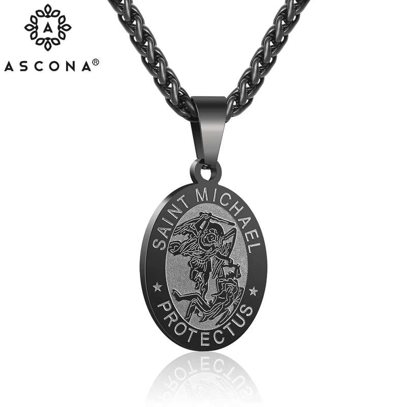 ASCONA Stainless Steel Archangel Pendant Necklace Silver Talisman Necklace Retro Style Is A Great Gift Chains for Men Black
ASCONA Stainless Steel Archangel Pendant Necklace Silver Talisman Necklace Retro Style Is A Great Gift Chains for Men Black