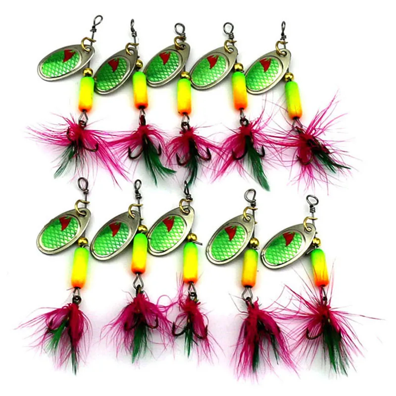 Lot 10PCS /Lot Feather Sequins Metal Bionic Fishing Lure Crank Bait Base Hook Tackle Set Sequins Fishing Lure Set fishing tool
Lot 10PCS /Lot Feather Sequins Metal Bionic Fishing Lure Crank Bait Base Hook Tackle Set Sequins Fishing Lure Set fishing tool