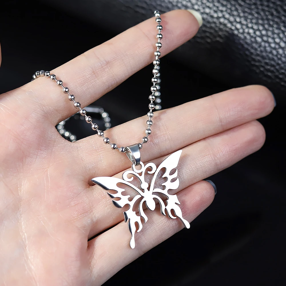 Fashion Stainless Steel Butterfly Pendant Necklace Goth Jewelry Men Women Punk Necklace Commemorate Costume Jewelry
Fashion Stainless Steel Butterfly Pendant Necklace Goth Jewelry Men Women Punk Necklace Commemorate Costume Jewelry
