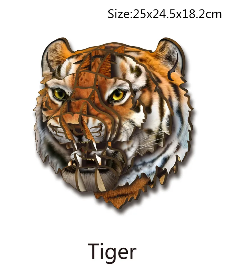 Украшение 3D головы животных слон единорог тигр олень Настенный декор для