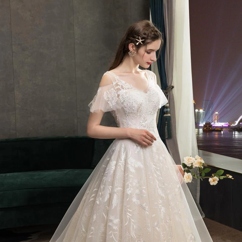 Vestidos De Novia 2020 New Luxury Beading Lace Wedding Dress Elegant V-Neck Bridal Dress Sexy Backless Princess Wedding Gown
Vestidos De Novia 2020 New Luxury Beading Lace Wedding Dress Elegant V-Neck Bridal Dress Sexy Backless Princess Wedding Gown