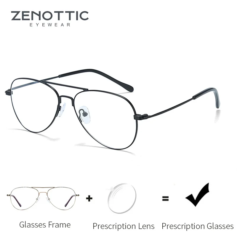 ZENOTTIC Metal Pilot Optical Glasses Frame Men Anti Blue Light Lens Prescription Eyeglasses Ultralight Clear Lens Myopia Eyewear
ZENOTTIC Metal Pilot Optical Glasses Frame Men Anti Blue Light Lens Prescription Eyeglasses Ultralight Clear Lens Myopia Eyewear