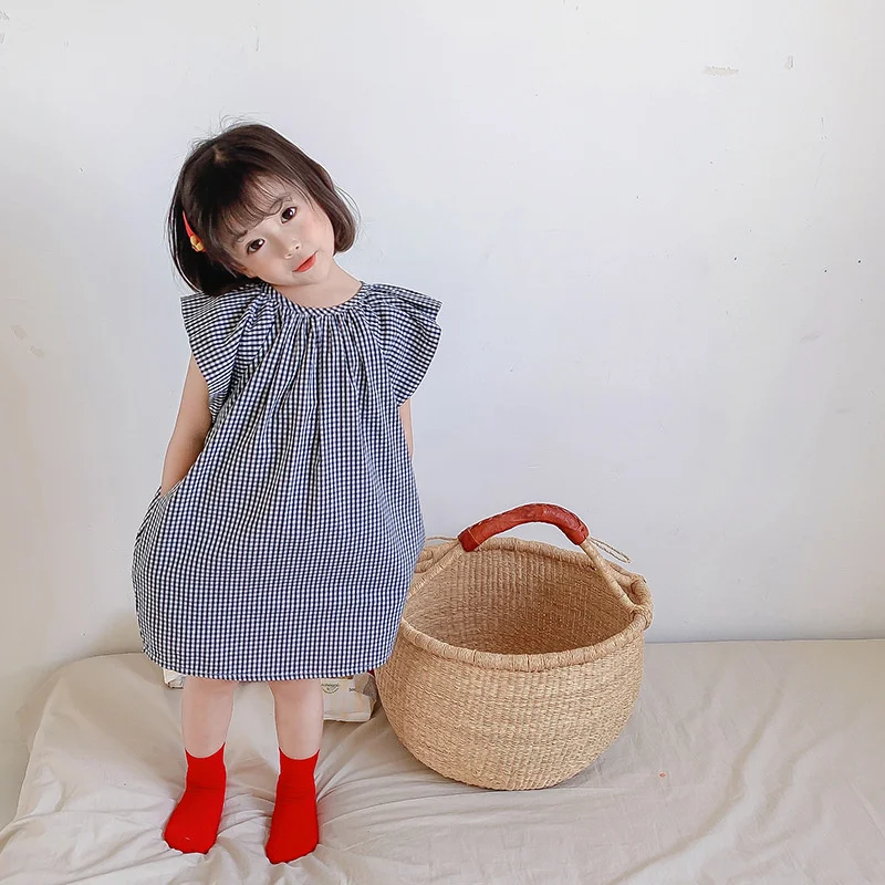 2021 Summer baby girls plaid short sleeve loose dress children cute flying sleeve casual thin dresses
2021 Summer baby girls plaid short sleeve loose dress children cute flying sleeve casual thin dresses