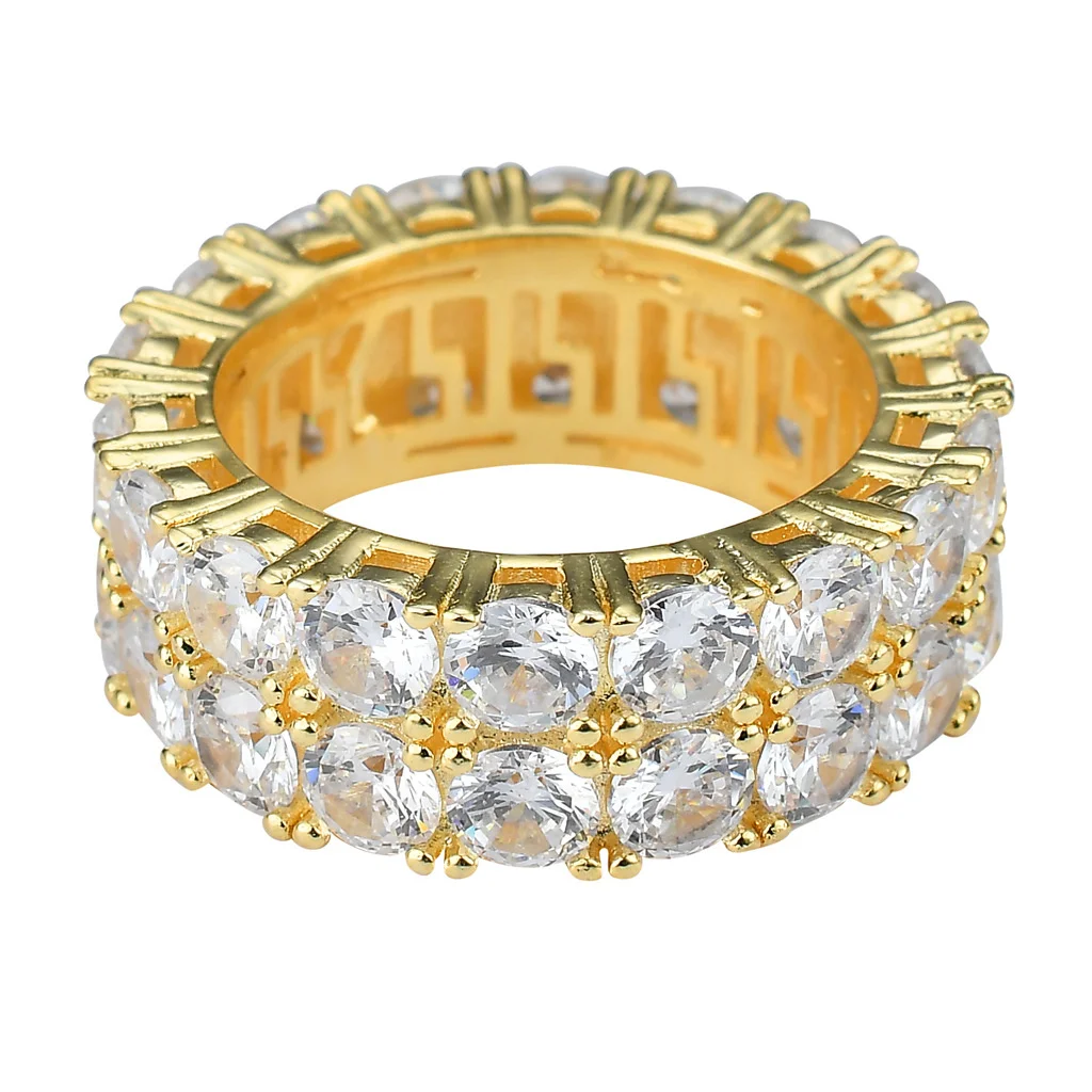 Top Quality New Men's Hip Hop Aaa Double Row Zircon Blingblingczring Couples Bridal Wedding Ring Free Shipping Light luxury
Top Quality New Men's Hip Hop Aaa Double Row Zircon Blingblingczring Couples Bridal Wedding Ring Free Shipping Light luxury