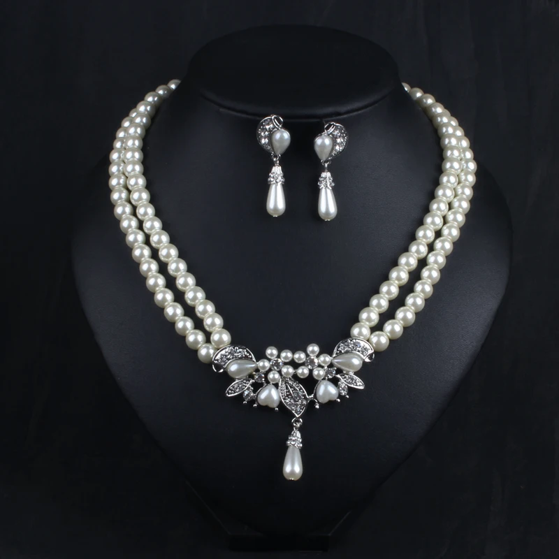 High Quality Double Layer Pearl Costume Women Jewelry Sets White CZ Earrings/Pendant Necklace Luxury Bridal Wedding Jewelry
High Quality Double Layer Pearl Costume Women Jewelry Sets White CZ Earrings/Pendant Necklace Luxury Bridal Wedding Jewelry