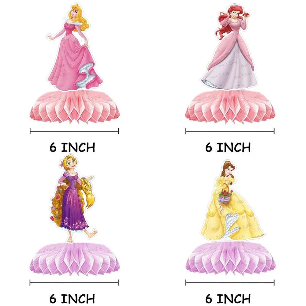 9pcs Disney Princess Honeycomb Ball Desktop Decoration Paper Fan Kids Birthday Party Baby Shower Toys | Дом и сад