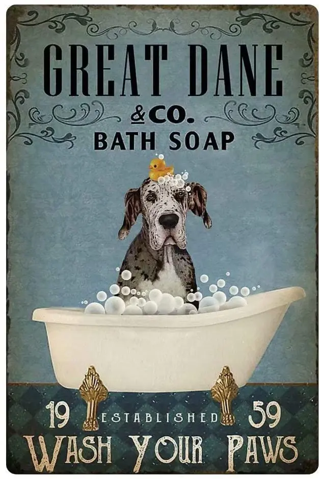 Cat Metal Tin Sign-Dog Bath Soap, Wash Paws-Funny Metal Tin Sign Home Bathroom Art Wall Decoration Home Classic Retro 20x30cm
Cat Metal Tin Sign-Dog Bath Soap, Wash Paws-Funny Metal Tin Sign Home Bathroom Art Wall Decoration Home Classic Retro 20x30cm