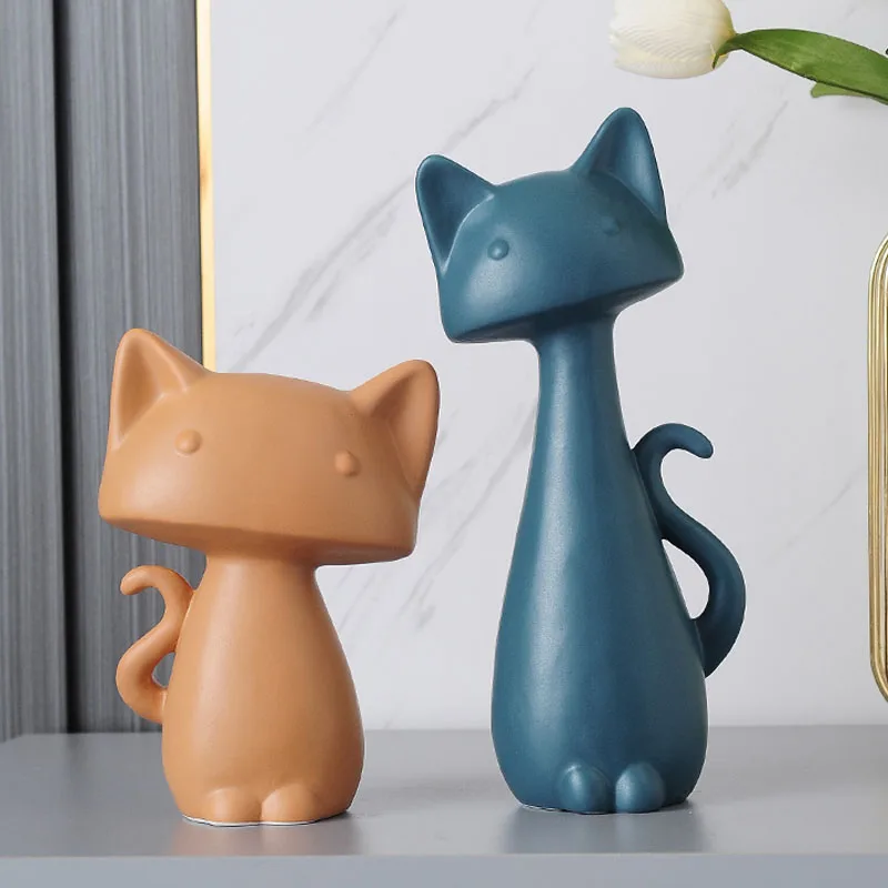 Living Room Desktop Decor Ceramic Animal Figurines Home Decoration Cat Ornament Furnishings Fashion Girlfriend Gifts Decorations
Living Room Desktop Decor Ceramic Animal Figurines Home Decoration Cat Ornament Furnishings Fashion Girlfriend Gifts Decorations