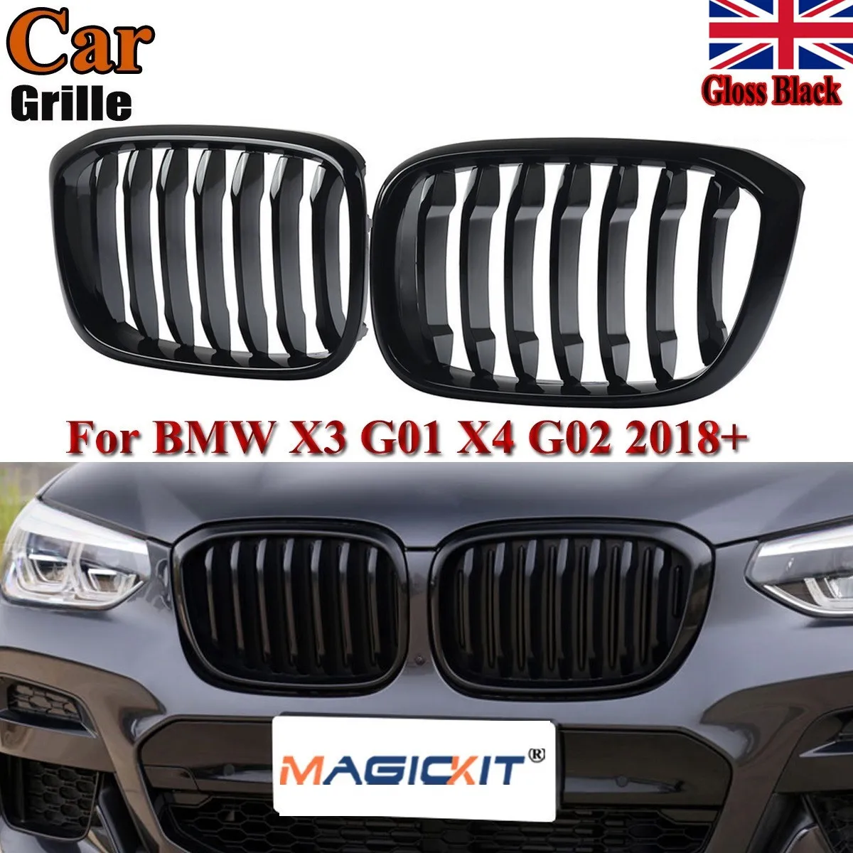 MagicKit для BMW X4 G02 X3 G01 глянцевая черная M эффективная передняя решетка радиатора с одним стержнем 
MagicKit для BMW X4 G02 X3 G01 глянцевая черная M эффективная передняя решетка радиатора с одним стержнем