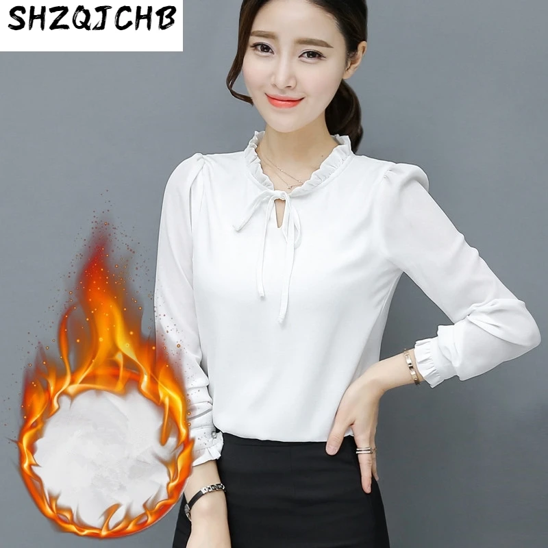 JCHB 2021 Korea Fashion Women Chiffon Shirt Autumn Ruffled Sweet Bow Women's Shirts Long Sleeve Warm Winter Ladies Top WXF610
JCHB 2021 Korea Fashion Women Chiffon Shirt Autumn Ruffled Sweet Bow Women's Shirts Long Sleeve Warm Winter Ladies Top WXF610