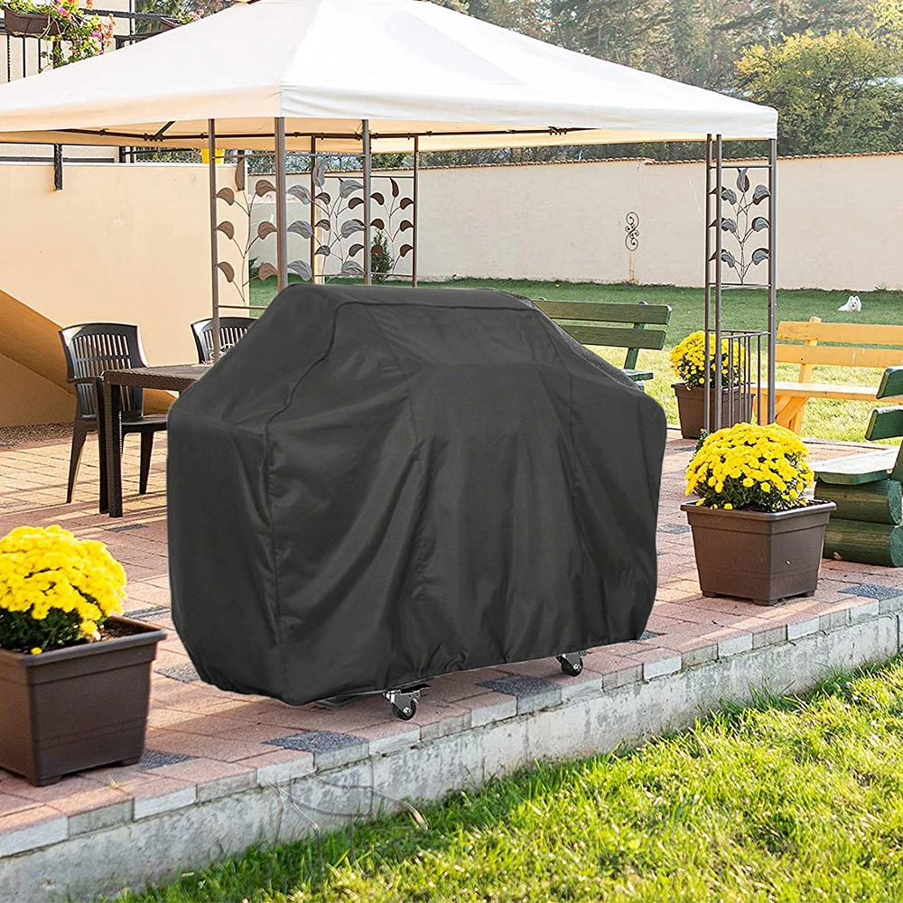 Black grill cover, gas grill cover, waterproof grill cover, UV protection, durable and convenient
Black grill cover, gas grill cover, waterproof grill cover, UV protection, durable and convenient