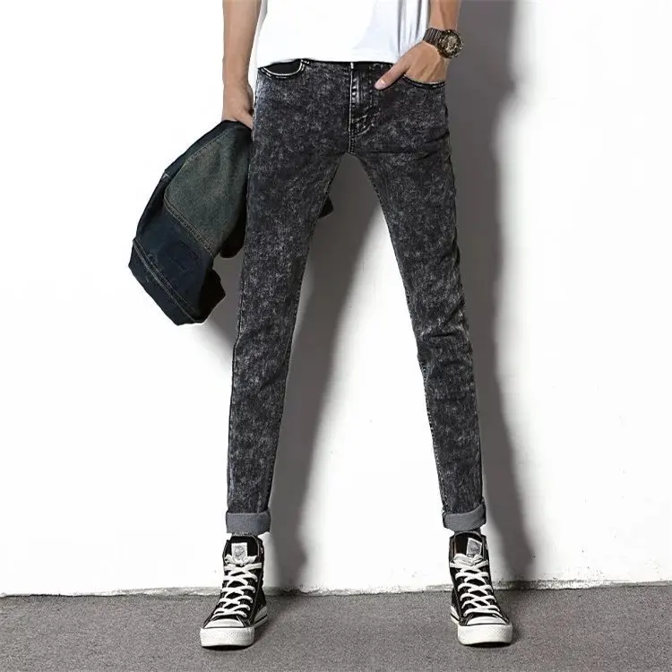 Men's Snow Jeans Trend Directly Canister Youth Leisure Bound Feet Slim Fit Denim Pants
Men's Snow Jeans Trend Directly Canister Youth Leisure Bound Feet Slim Fit Denim Pants