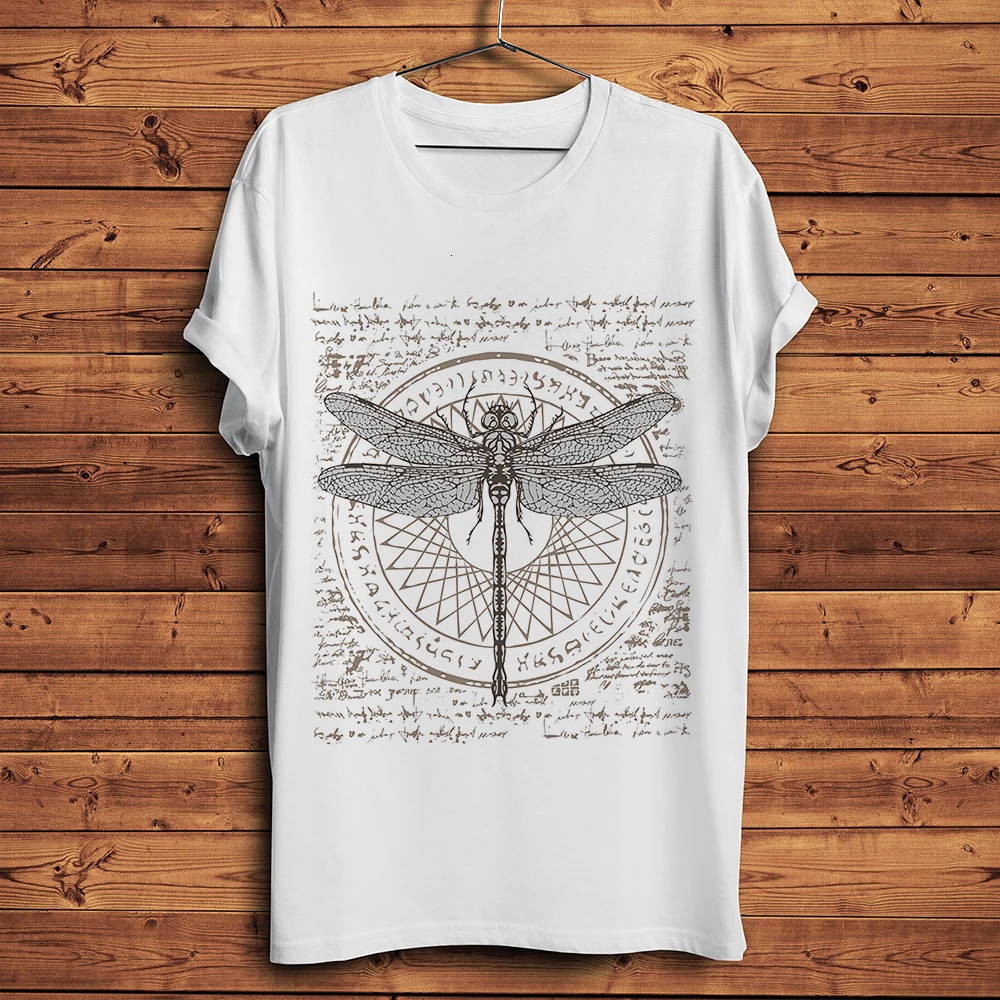 

Ancient Science Dragonfly funny t shirt men new white casual homme cool Alchemy Symbol t-shirt unisex