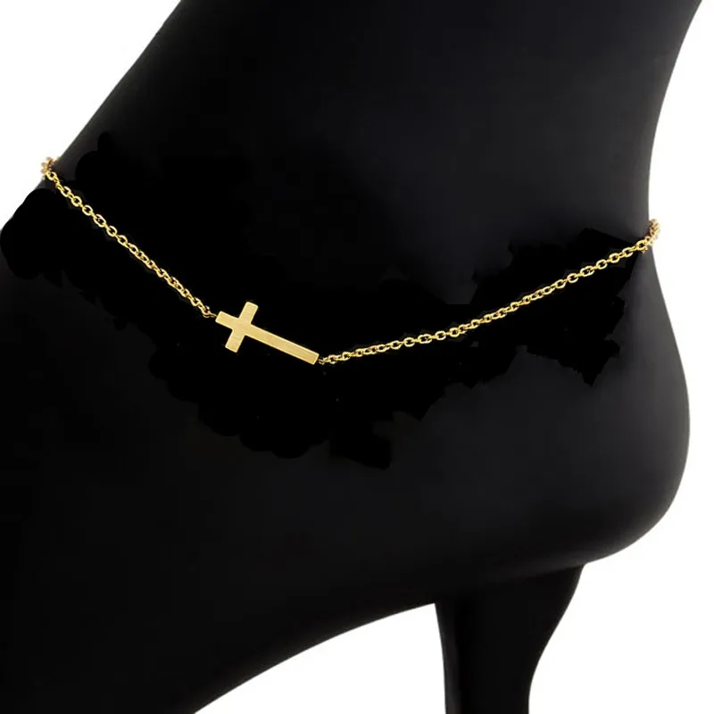 

V Attract Vintage Crosswise Cross Charm Bracelet Women Men Jesus Jewelry Stainless Steel Chain Pulseira Masculina