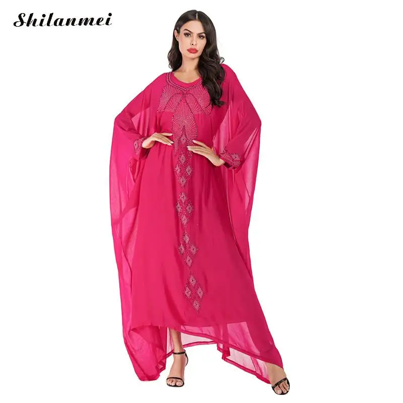 Fuchsia Plus Size Maxi Dress Batwing Sleeve Loose Boho Dresses Women Autumn Long Chiffon Dress Mesh Transparent Party Vestidos
Fuchsia Plus Size Maxi Dress Batwing Sleeve Loose Boho Dresses Women Autumn Long Chiffon Dress Mesh Transparent Party Vestidos
