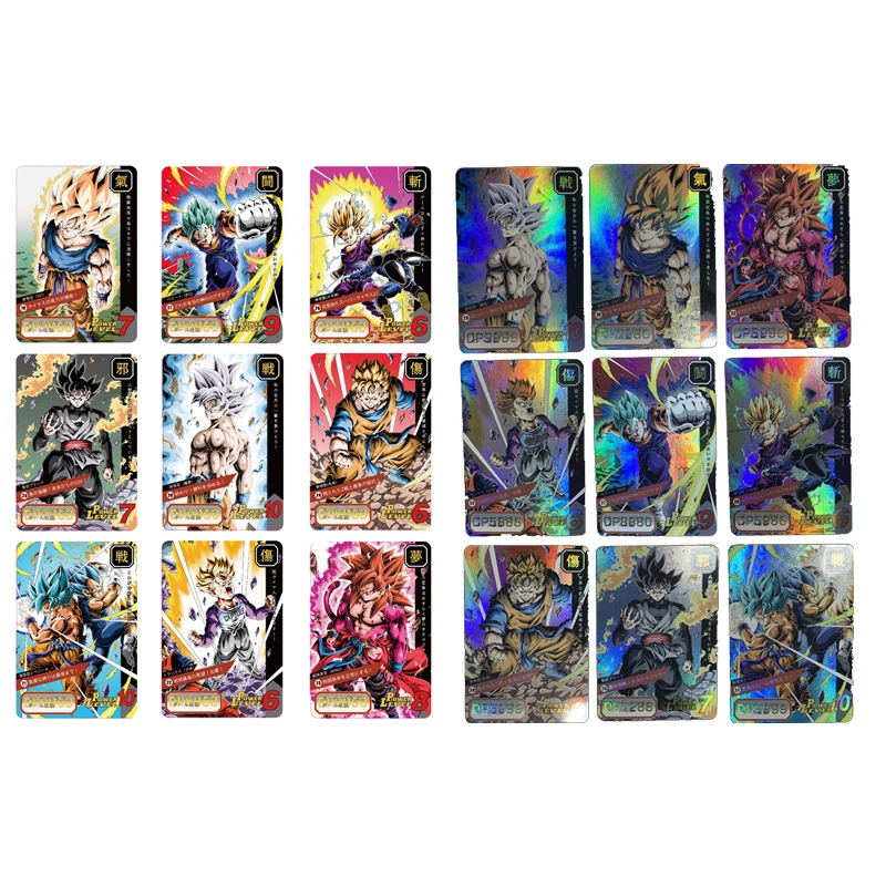 Dragon Ball Flash Cards 9PCS Super Saiyan Card Part Two Collection Goku Vegeta Vegetto Game Collection Cards Children's Gifts
Dragon Ball Flash Cards 9PCS Super Saiyan Card Part Two Collection Goku Vegeta Vegetto Game Collection Cards Children's Gifts