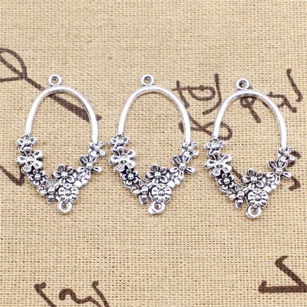 Jewelry Making Charms earring connector 10pcs 41x25mm antique silver color Oval flowers earring connector
Jewelry Making Charms earring connector 10pcs 41x25mm antique silver color Oval flowers earring connector