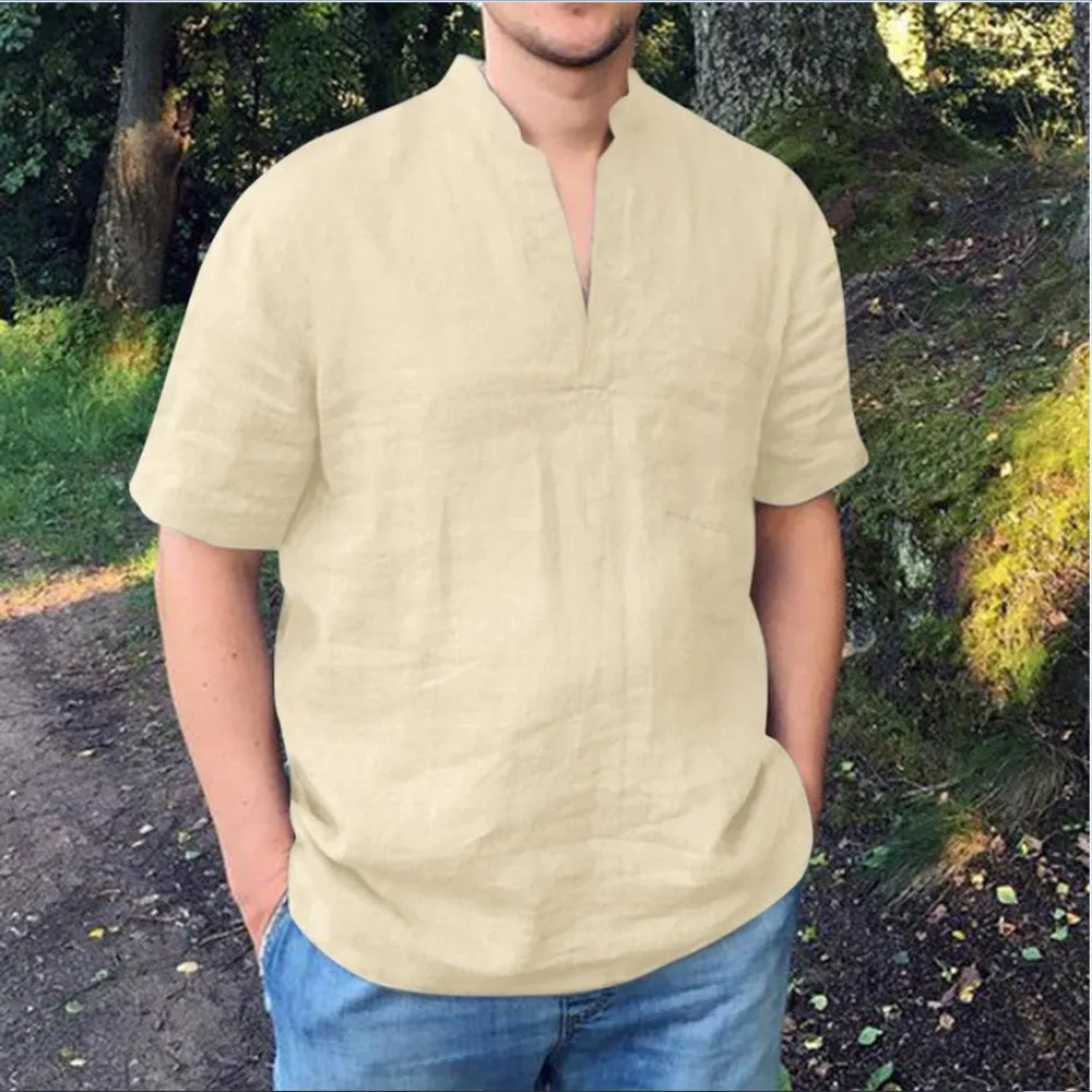 Mens Short Sleeve Henley Shirt Loose Fit Summer Beach Casual Plain T-Shirt Tops 2021 New Hot Men's Fashion Casual Short-sleeved
Mens Short Sleeve Henley Shirt Loose Fit Summer Beach Casual Plain T-Shirt Tops 2021 New Hot Men's Fashion Casual Short-sleeved