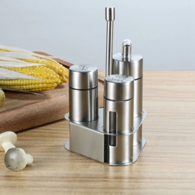 1Set Stainless Steel Kitchen Seasoning Bottle Set Pepper Bottle Holder Kitchen Tools for Oil Salt Vinegar Storage
1Set Stainless Steel Kitchen Seasoning Bottle Set Pepper Bottle Holder Kitchen Tools for Oil Salt Vinegar Storage